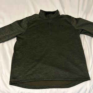 Men's Armour Fleece Twist ¼ Zip Marine OD Green/Black Size Large